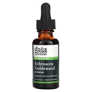 Gaia Herbs‏, אכינצאה Goldenseal Supreme, מכיל 1 אונקיית נוזל (30 מ“ל)