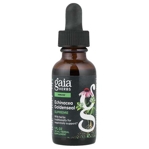 Gaia Herbs, Echinacea Goldenseal Supreme, 1 fl oz (30 ml) — product photo 1