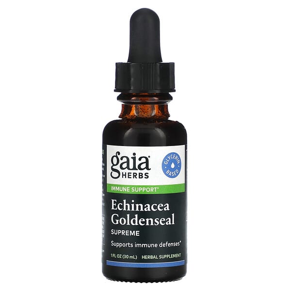 Gaia Herbs, 特優級紫松果菊白毛茛口服液，1 液量盎司（30 毫升）