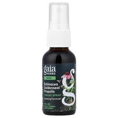 Gaia Herbs, Throat Spray, Echinacea, Buttercup, Propolis, 1 fl oz (30 ml)