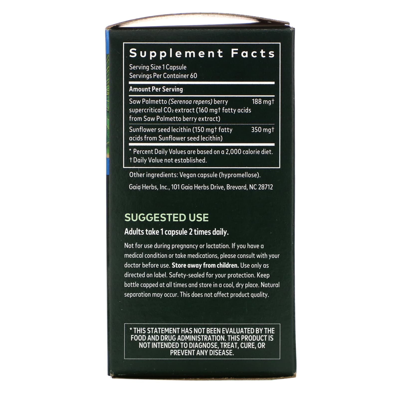 Gaia Herbs, Saw Palmetto for Men, 60 Vegan Liquid PhytoCaps