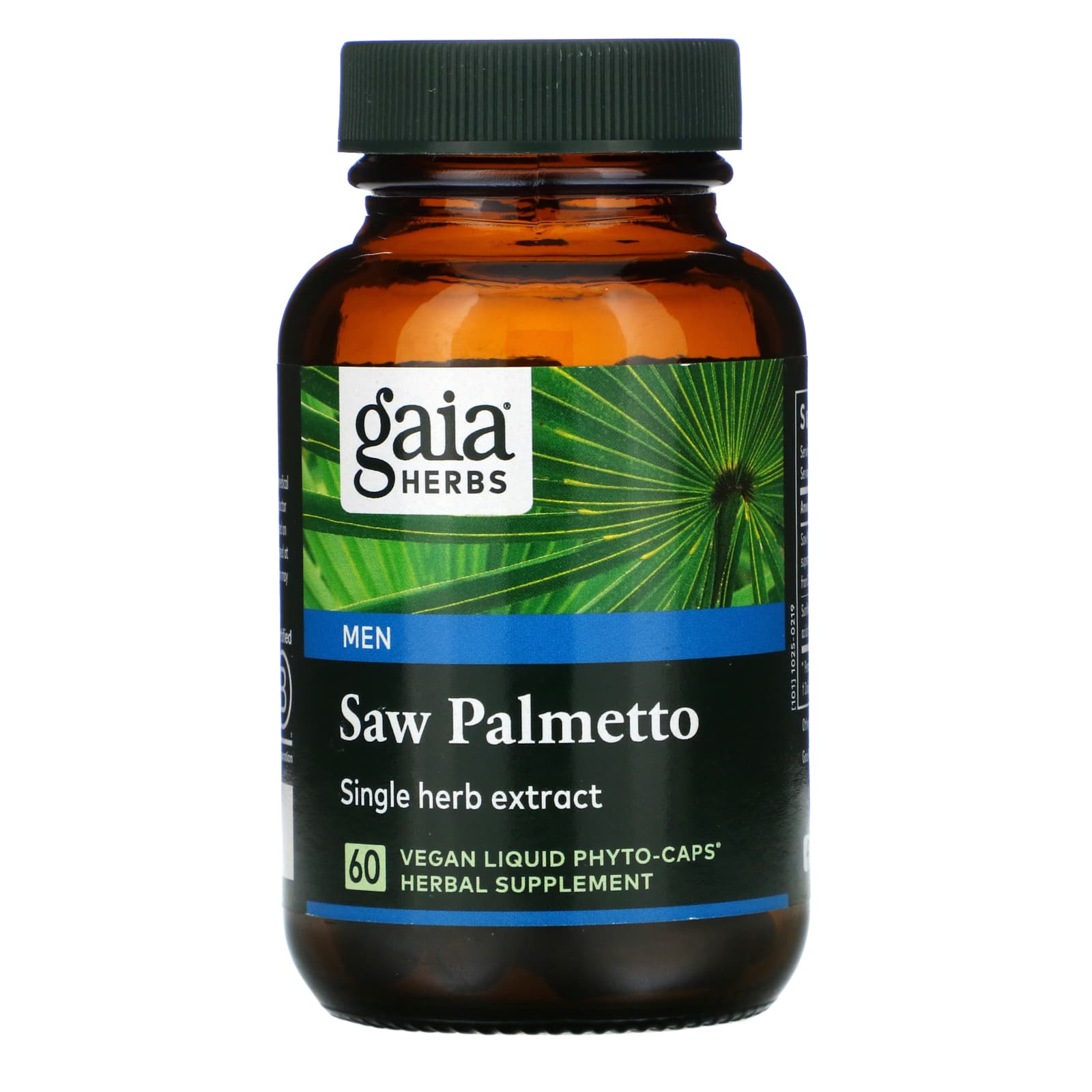 Gaia Herbs, Saw Palmetto for Men, 60 Vegan Liquid PhytoCaps