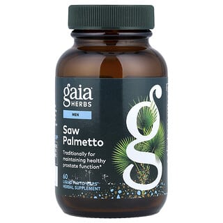 Gaia Herbs, 鋸棕櫚，男性使用，60 粒純素液體植物膠囊。