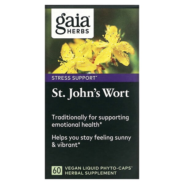Gaia Herbs, Hierba de San Juan, 60 cápsulas líquidas veganas
