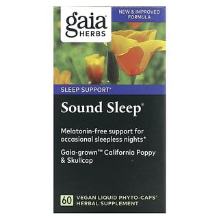 Gaia Herbs‏, Sound Sleep,‏ 60 כמוסות Liquid Phyto-Caps טבעוניות