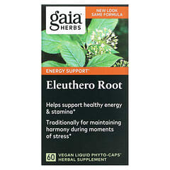 Gaia Herbs, Raíz de ginseng siberiano, 60 fitocápsulas líquidas veganas