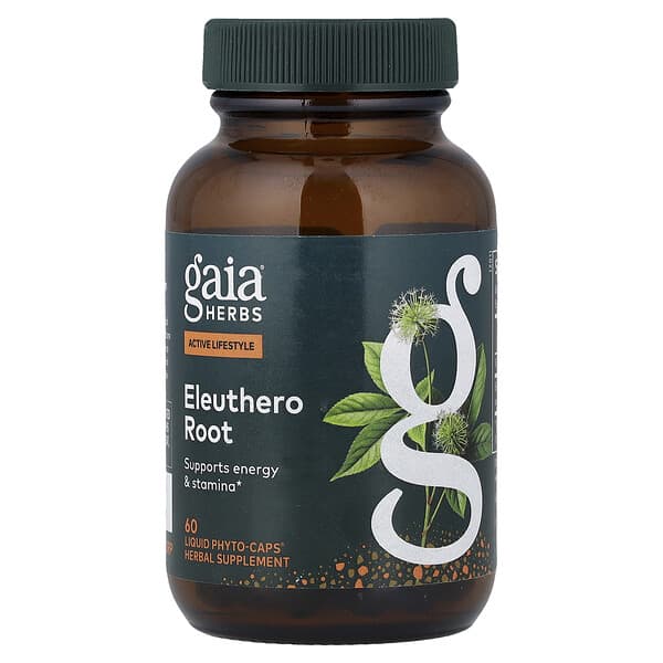 Gaia Herbs Eleuthero Root, 60 Liquid Phyto-Caps® (277 mg Per cap)