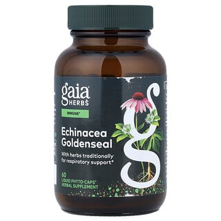 Gaia Herbs, Echinacea goldenseal, 60 wegańskich płynnych fito-kapsułek