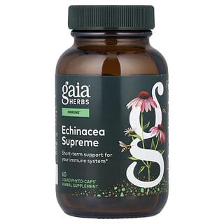 Gaia Herbs, Echinacea Supreme, 60 веганских капсул Phyto-Caps®