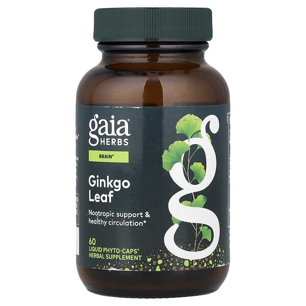 Gaia Herbs, 은행나무 잎, 액상 Phyto-Caps® 60정