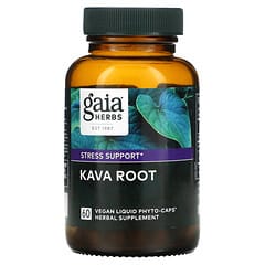 Gaia Herbs, корень кавы, 60 веганских фито-капсул с жидкостью