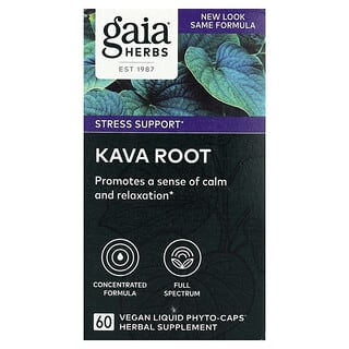 Gaia Herbs, Kava Root, 442 mg, 60 Vegan Liquid Phyto-Caps