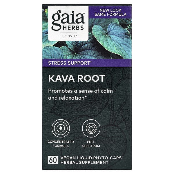 Gaia Herbs, Kava Root, 60 Vegan Liquid Phyto-Caps® — product photo 1
