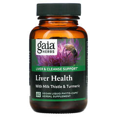 Gaia Herbs‏, בריאות הכבד, 60 כמוסות Liquid Phyto-Caps טבעוניות