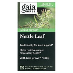Gaia Herbs, 쐐기풀 잎, 식물성 액상 Phyto-Caps 60정