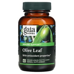 Gaia Herbs, Hoja de olivo, 60 cápsulas líquidas veganas