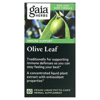 Gaia Herbs, Feuille d'olivier, 60 capsules liquides vegan