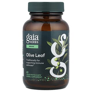 Gaia Herbs, Folha de Oliveira, 680 mg, 60 Fitocápsulas Líquidas Veganas