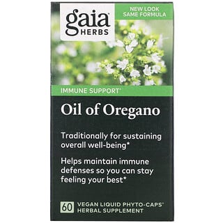 Gaia Herbs, Oil of Oregano, 60 Vegan Liquid Phyto-Caps