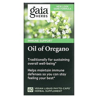 Gaia Herbs, زيت الأوريغانو، 60 كبسولة نباتية سائلة