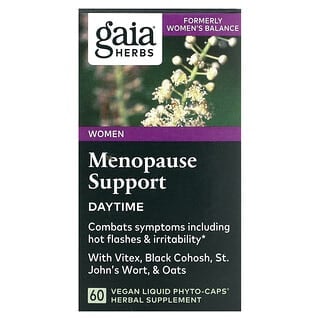 Gaia Herbs, Mulheres, Suporte à Menopausa, Diurno, 60 Cápsulas Fitoterápicas Veganas Líquidas