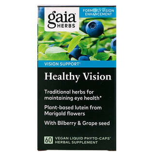 Gaia Herbs, Healthy Vision, 60 веганских жидких фитокапсул