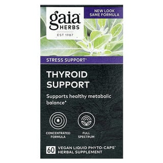 Gaia Herbs, Thyroid Support, 60 fito cápsulas líquidas vegetarianas