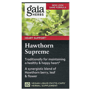 Gaia Herbs, Hawthorn Supreme, 60 Vegan Liquid Phyto-Caps® (500 mg per Capsule)