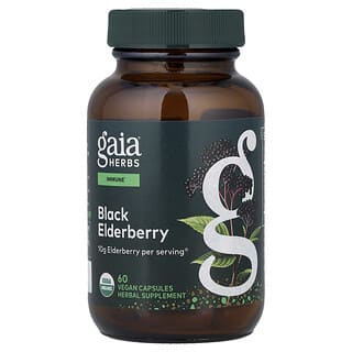 Gaia Herbs, Black Elderberry, 60 Vegan Capsules