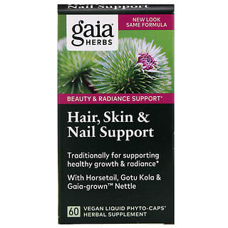 Gaia Herbs, دعم للشعر والبشرة والأظافر، 60 كبسولة نباتية سائلة نباتية