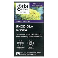 Gaia Herbs‏, רודיולה רוזאה, 60 כמוסות Liquid Phyto-Caps טבעוניות
