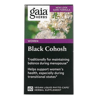 Gaia Herbs‏, קוהוש שחור, ‏60 כמוסות Phyto Caps טבעוניות עם תכולה נוזלית