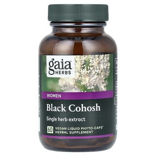 Gaia Herbs, Для женщин, черный кохош, 60 веганских жидких фитокапсул