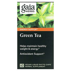 Gaia Herbs, Té verde`` 60 cápsulas líquidas veganas