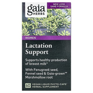 Gaia Herbs, Podpora laktace pro ženy, 60 veganských tekutých fytokapacitních kapslí