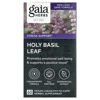 Gaia Herbs, Holy Basil Leaf, 60 Vegan Liquid Phyto-Caps®