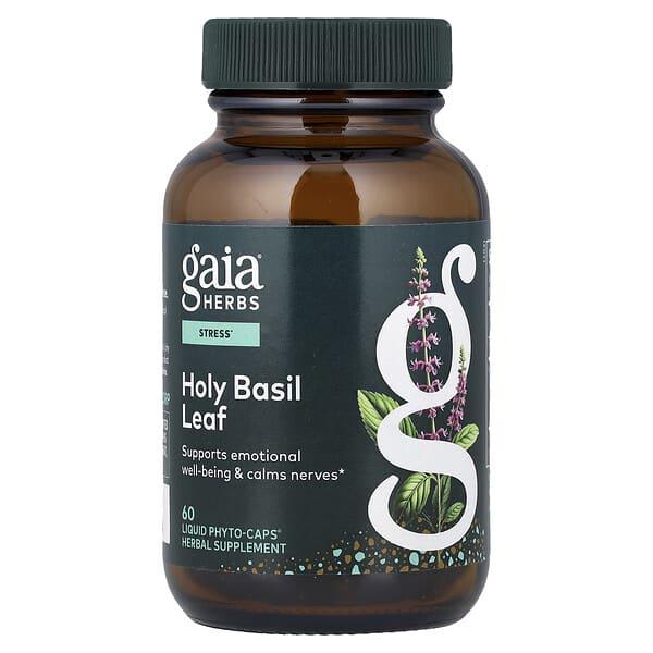 Gaia Herbs, Holy Basil Leaf, 60  Liquid Phyto-Caps®