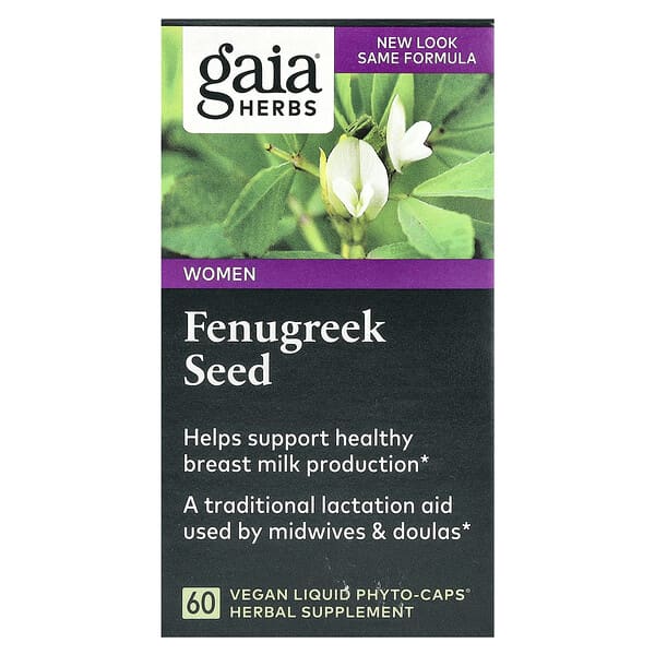 Gaia Herbs Fenugreek Seed for Women, 60 Vegan Liquid Phyto-Caps (390 mg per Capsule)