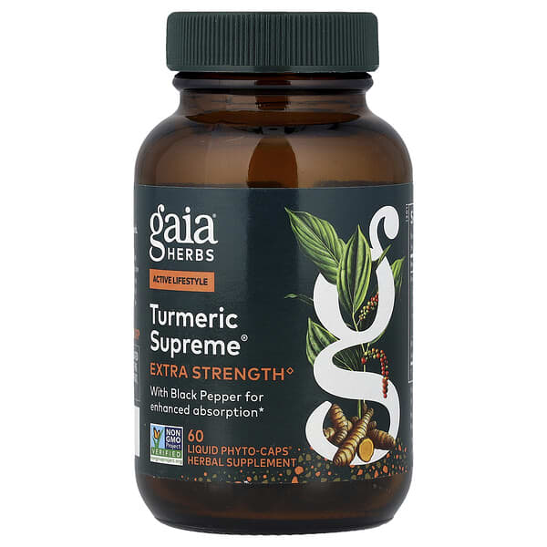Gaia Herbs, Turmeric Supreme®, 액상 파이토 캡슐 60정