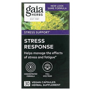 Gaia Herbs, Stress Response（ストレスリスポンス）、ヴィーガンLiquid Phyto-Caps（液体フィトカプセル）30粒