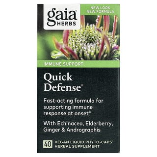 Gaia Herbs, Quick Defense®, Immune Support, 40 Vegan Liquid Phyto-Caps®