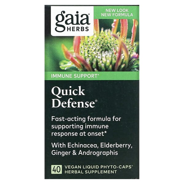 غايا هربس‏, Quick Defense، 40 كبسولة Phyto-Caps نباتية سائلة