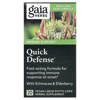 Gaia Herbs, Quick Defense®, 20 веганських капсул Liquid Phyto-Caps®