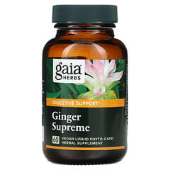 Gaia Herbs, 姜根提取物膳食补充软胶囊，60粒