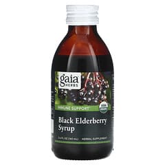 Gaia Herbs, 迅速緩解，黑接骨木糖漿，不含酒精，5.4液體盎司（160毫升）