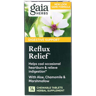 Gaia Herbs, تخفيف الارتجاع ، 14 قرصًا قابلًا للمضغ