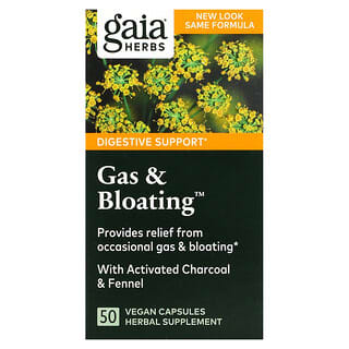 Gaia Herbs, Gas & Bloating، ‏50 كبسولة نباتية