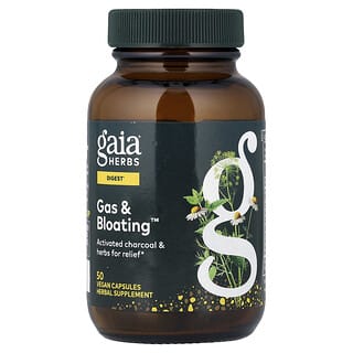 Gaia Herbs, Kaasu ja turvotus™, 50 vegaanista kapselia