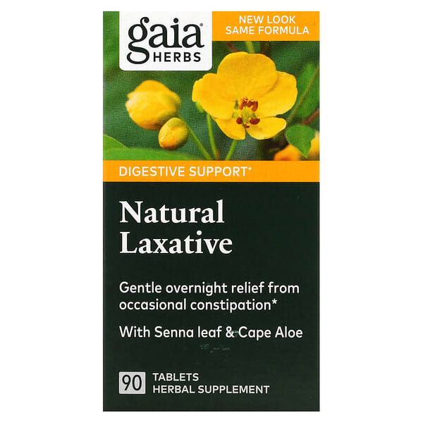 Gaia Herbs‏, ملين طبيعي، 90 قرصًا