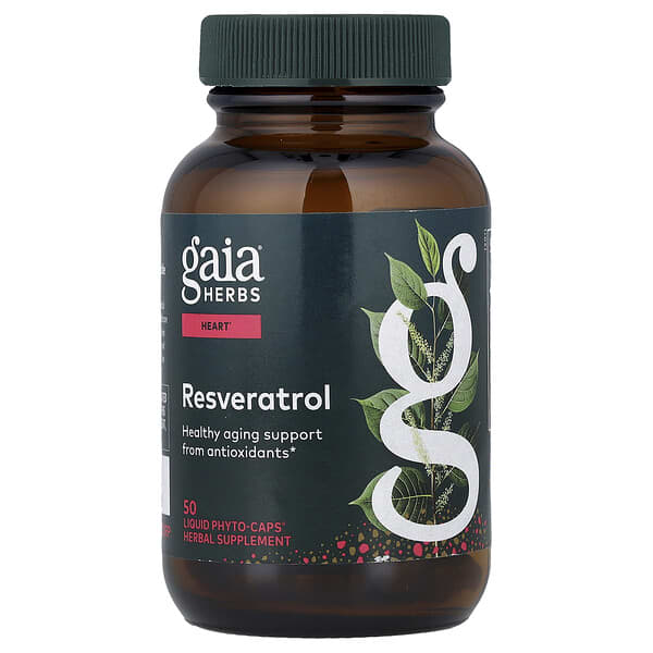 Gaia Herbs, 레스베라트롤, 액상 Phyto-Caps® 50정
